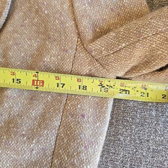 Vintage Pendleton Wool Tweed Blazer Size 12 90s Career Preppy Tan - Picture 6 of 8